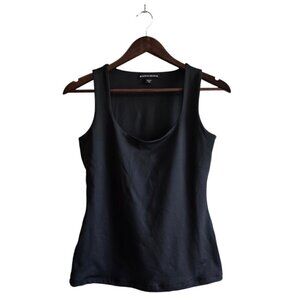 Boston Proper So Modern Scoop Neck Tank Top in Proper Black Sz XXS